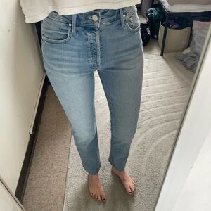 MOTHER Blue Straight Leg Jeans
